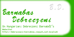 barnabas debreczeni business card